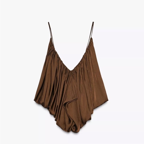 ZARA DRAPED SATIN EFFECT TOP - Picture 7 of 11